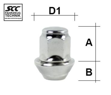 Écrou de roue M12x1.5 Cône 60° SW-19 L-35 argent