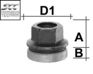 Écrou de roue M14x1.5 Collier plat SW-21 L-25 noir
