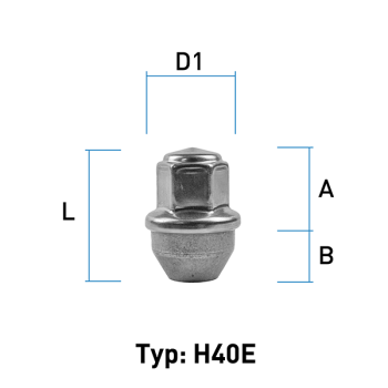 Dado della ruota M14x1.5 Cono 60° SW-21 L-33 argento