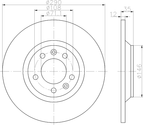 Disque de frein PEINT arrière C5 III / 407 / 508 / 607 / RCZ