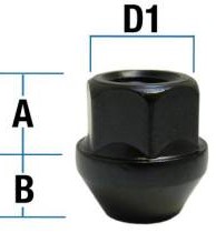 Radmutter M14x1.5 Kegel SW19 offen schwarz