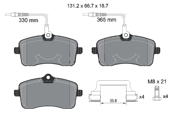 Plaquettes de frein 407 1,6 HDi / 2,0 HDi / 2,0i avant