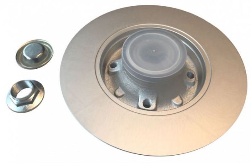 Bremsscheibe BESCHICHTET hinten inkl. Radlager, Staubkappe, Nabenmutter