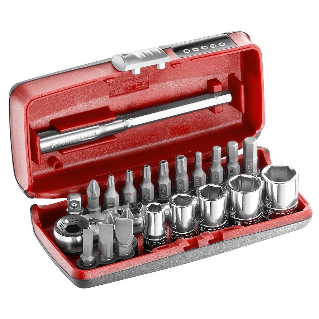 FACOM Coffret Douilles Embouts 1/4' R.180 23Pc