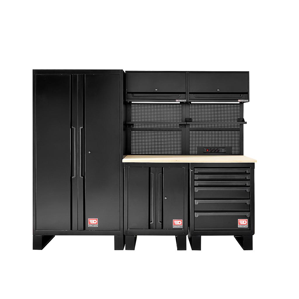 FACOM Rws 2,45M-Set+Holzplatte+Hochschrank