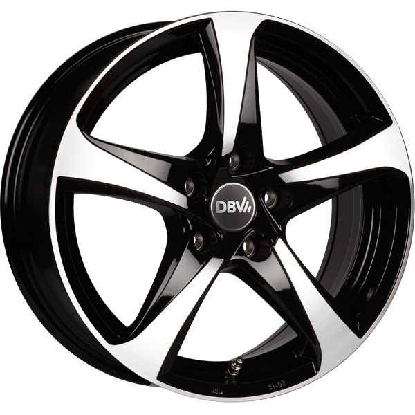DBV 5SP 001 schwarz glänzend, front poliert 6.0x15 ET44 4x100 63.3