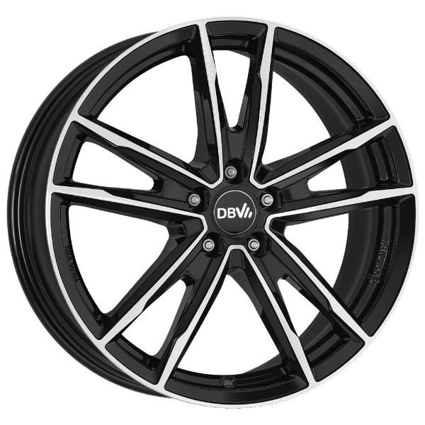 DBV Florida KF dark schwarz glänzend, front poliert 7.5x18 ET49 5x108 65.1