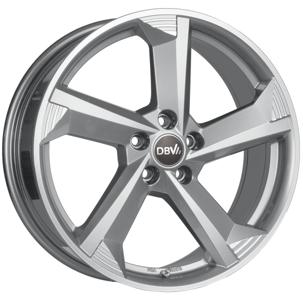 DBV Torino III hyper silber, front poliert 8.5x20 ET40 5x114.3 71.6