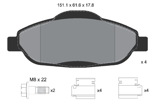 Kit de plaquettes de frein 308/3008 avant
