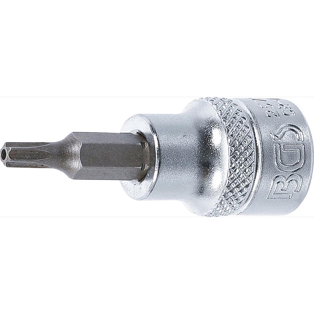 Bit-Einsatz | Antrieb Innenvierkant 10 mm (3/8") | T-Profil (für Torx) mit Bohrung T20