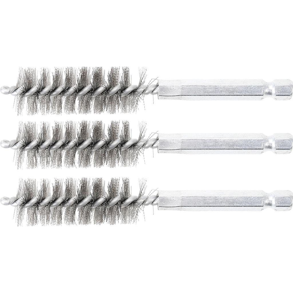 Stahlbürste | 16 mm | Antrieb Aussensechskant 6,3 mm (1/4") | 3-tlg.