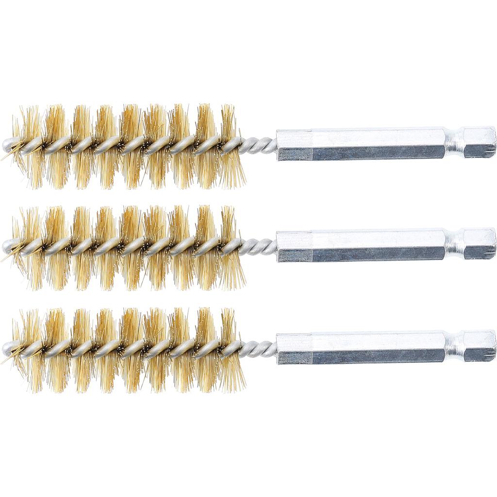 Messingbürste | 17 mm | Antrieb Aussensechskant 6,3 mm (1/4") | 3-tlg.