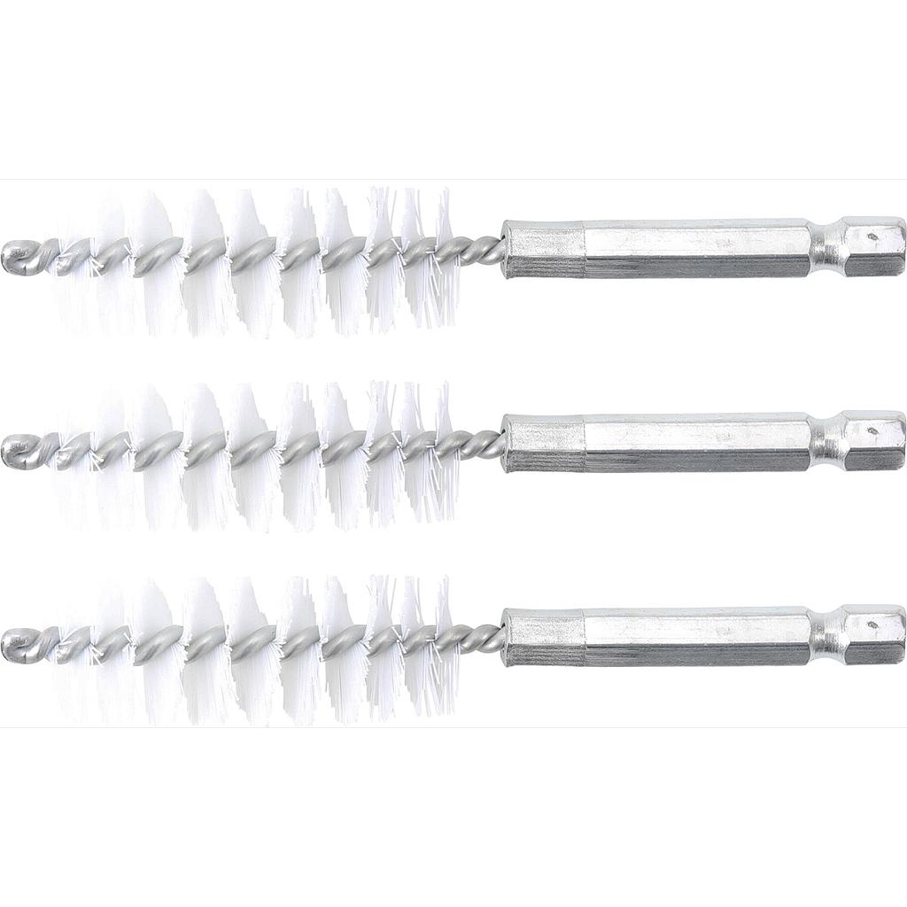 Nylonbürste | 17 mm | Antrieb Aussensechskant 6,3 mm (1/4") | 3-tlg.