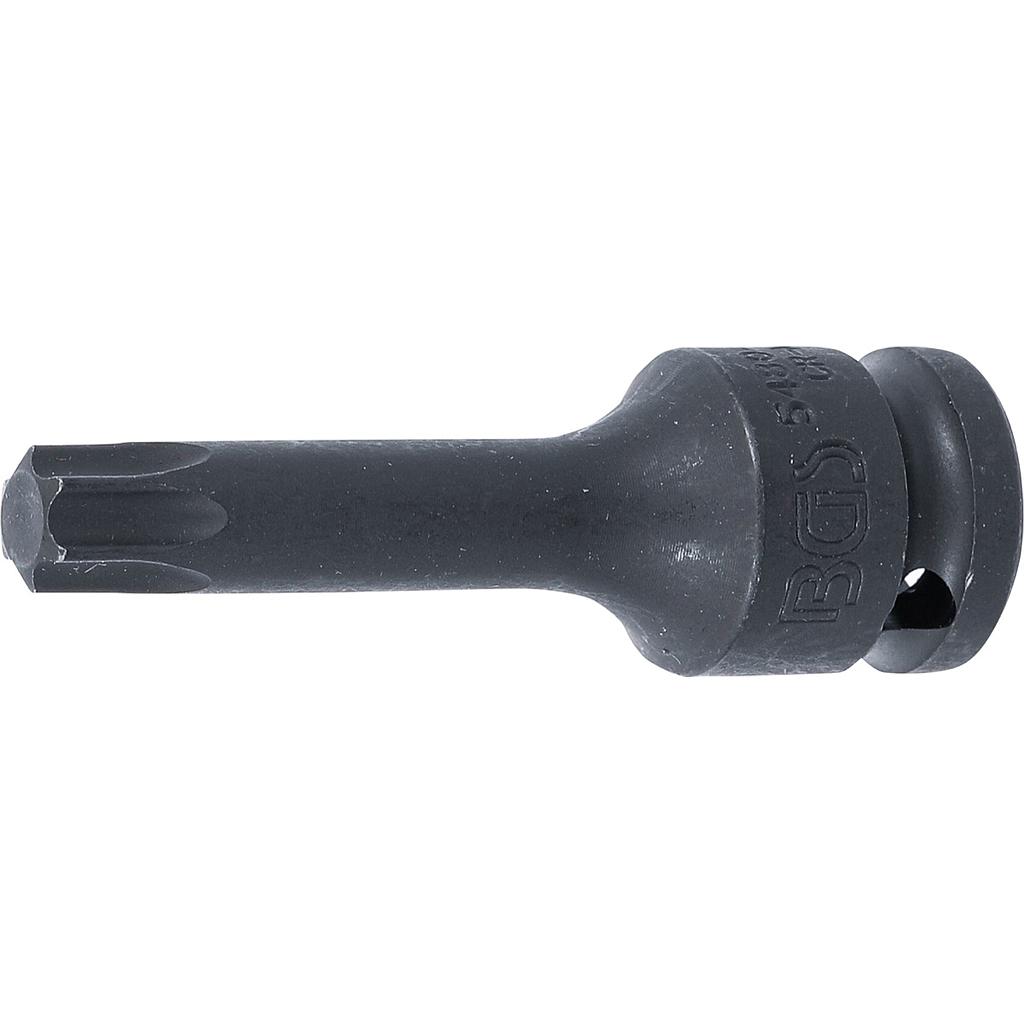Kraft-Bit-Einsatz | Länge 75 mm | Antrieb Innenvierkant 12,5 mm (1/2") | T-Profil (für Torx) T55
