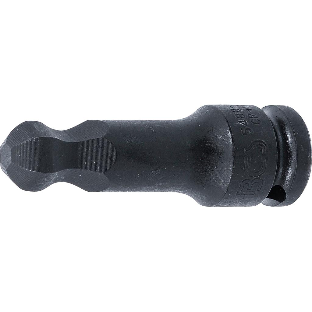 Kraft-Bit-Einsatz | Länge 75 mm | Antrieb Innenvierkant 12,5 mm (1/2") | Innensechskant mit Kugelkopf 15 mm