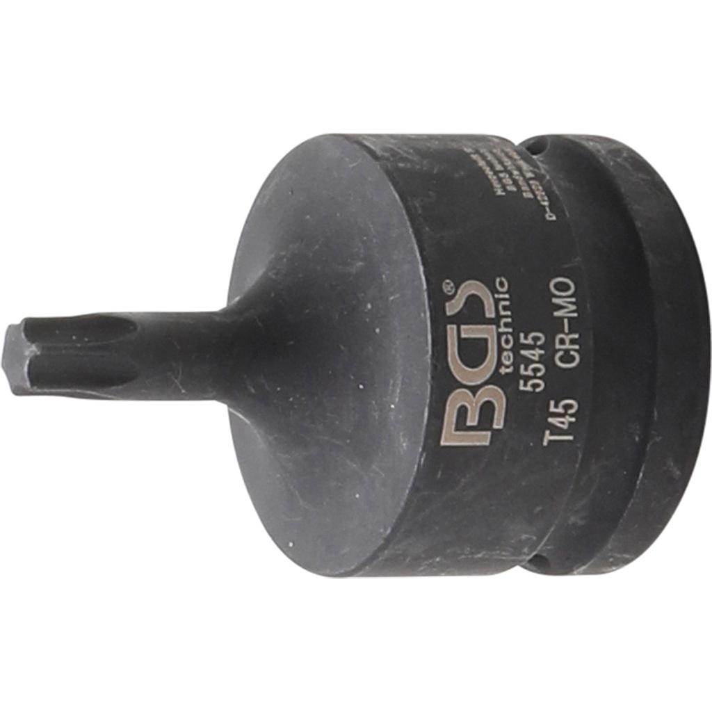 Kraft-Bit-Einsatz | Länge 60 mm | Antrieb Innenvierkant 20 mm (3/4") | T-Profil (für Torx) T45