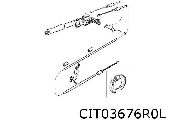 Xsara handremkabel links (trommel)